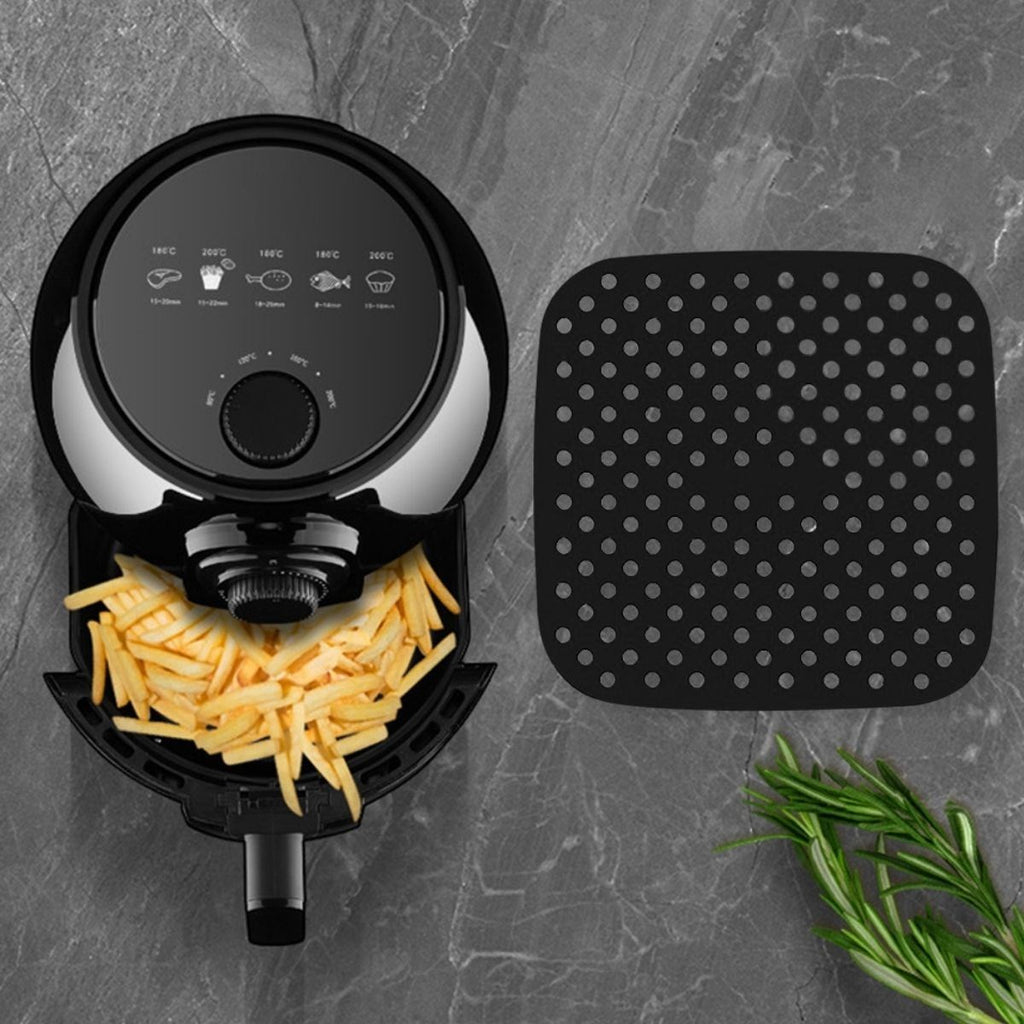 GENEL® Siyah Isıya Dayanıklı Yıkanılabilir Silikon Fırın Ve Airfryer Kare Model Pişirme Matı 21,5 Cm - UcuzaGeliyor