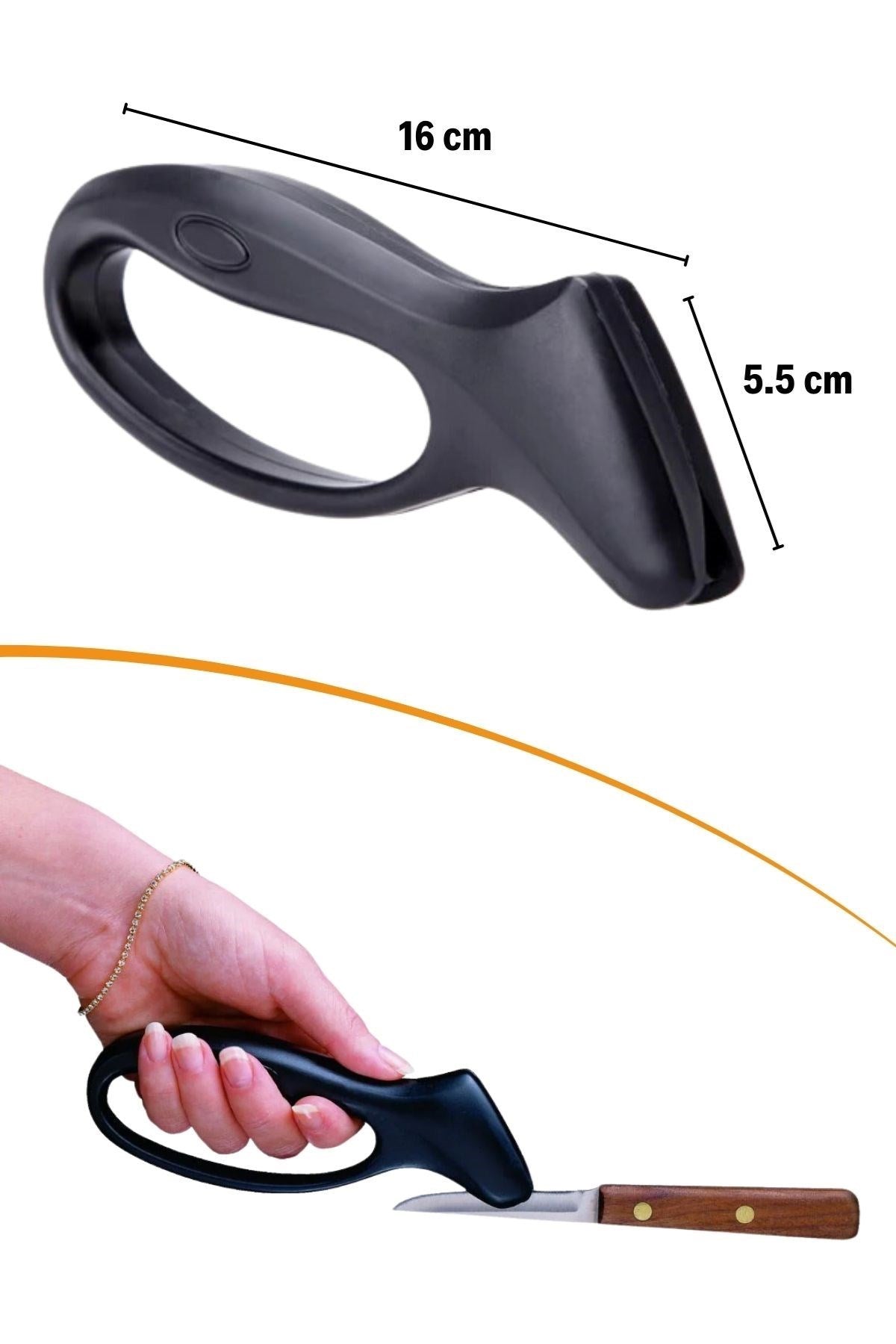 GENEL® Kolay Tutuş Saplı Paslanmaz Çelik Manuel Bıçak Bileme Aleti