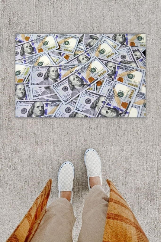 Dijital Baskı Dekoratif Dolar Çok Renkli Kapı Önü Paspası K-1242 - UcuzaGeliyor