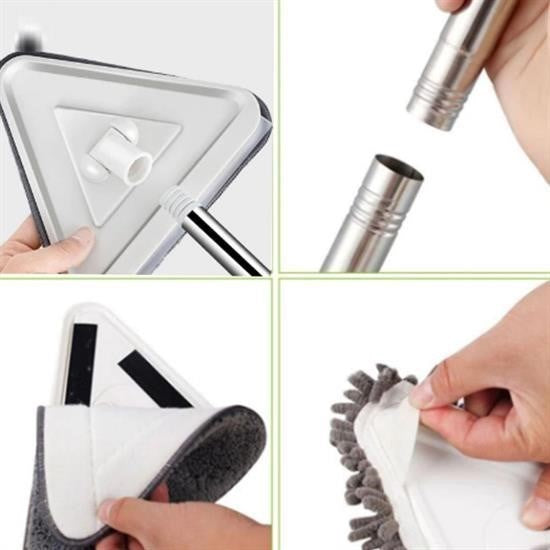 GENEL® Teleskopik Saplı 150 cm Üçgen Mop Cam Duvar Tavan Fayans Parke Temizleyici Mop - UcuzaGeliyor