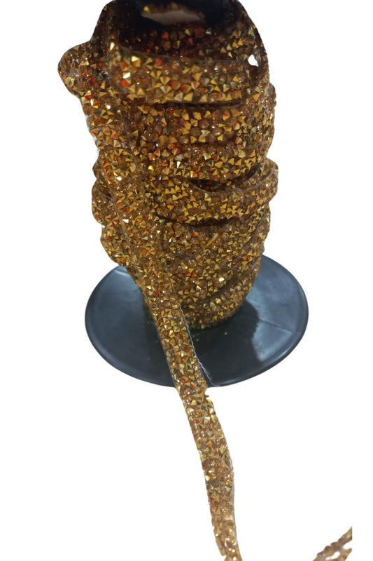 Silikonlu Yapıştırma Taş 1 cm Gold 5 Metre - UcuzaGeliyor