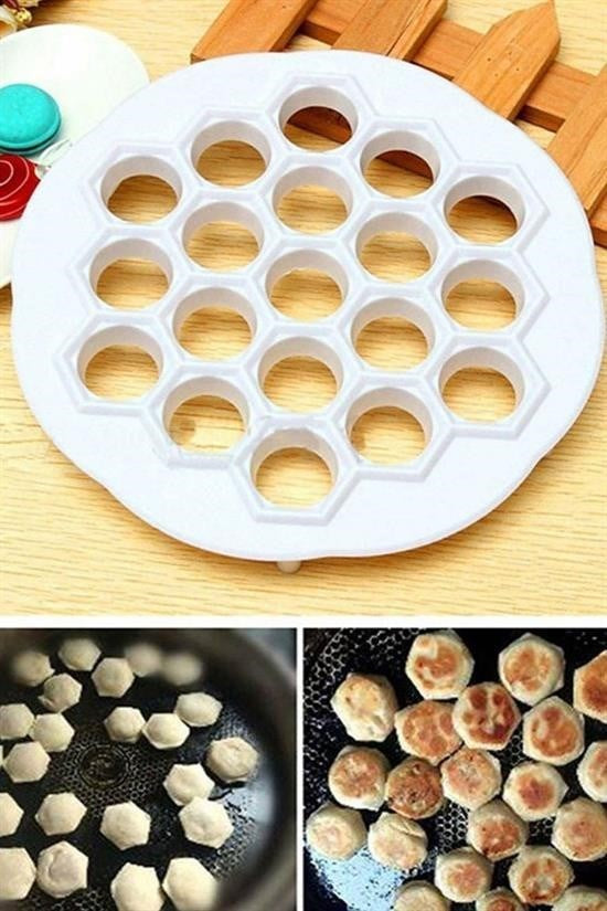 GENEL® 61 Bölmeli Petek Şekilli Pratik Mantı Kesici  Açma Kalıbı Mantımatik