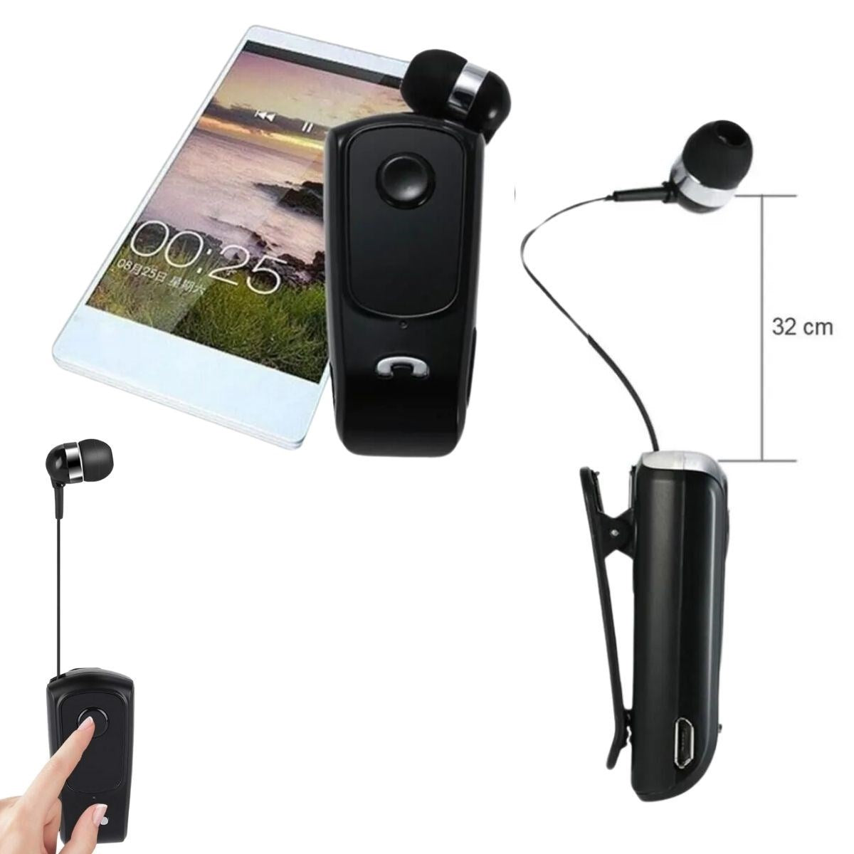 GENEL® Telefon Bağlantılı Makaralı Kulaklıklı Bluetooth Kulaklık