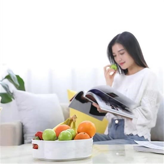 GENEL® 360 Derece Dönebilen Mekanizmalı Yuvarlak Tepsi Formlu Sunum ve Servis Organizer Tablası