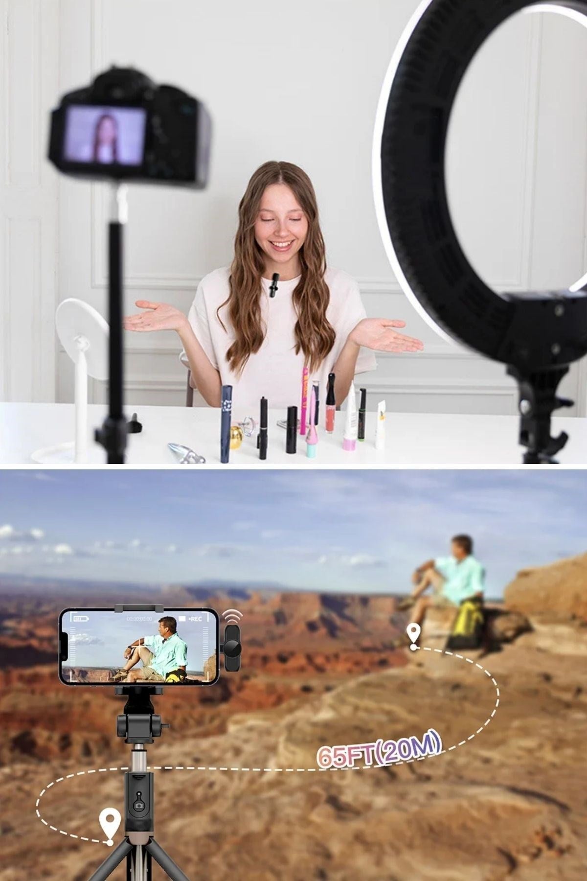 BUFFER® Type C Uyumlu İphone Dönüştürücülü Kablosuz Yaka Mikrofonu Android ve İphone Uyumlu Mini Mikrofon