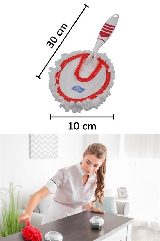 GENEL® Mikrofiber Duster Toz Leke Kir Alıcı Temizleyici Tutacaklı Temizlik Bezi Aparatı Malzemesi