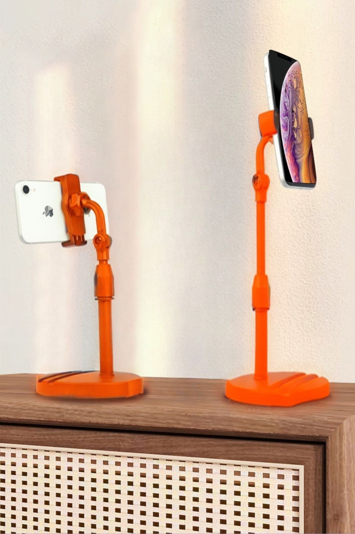 BUFFER® Masa Üstü Tablet ve Telefon Tutucu Plastik Aparat Turuncu Telefon Standı