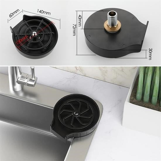 GENEL® Yüksek Basınçlı Otomatik Bardak Yıkama Aparatı Mutfak Lavaboları İçin Hızlı Kupa Durulayıcı