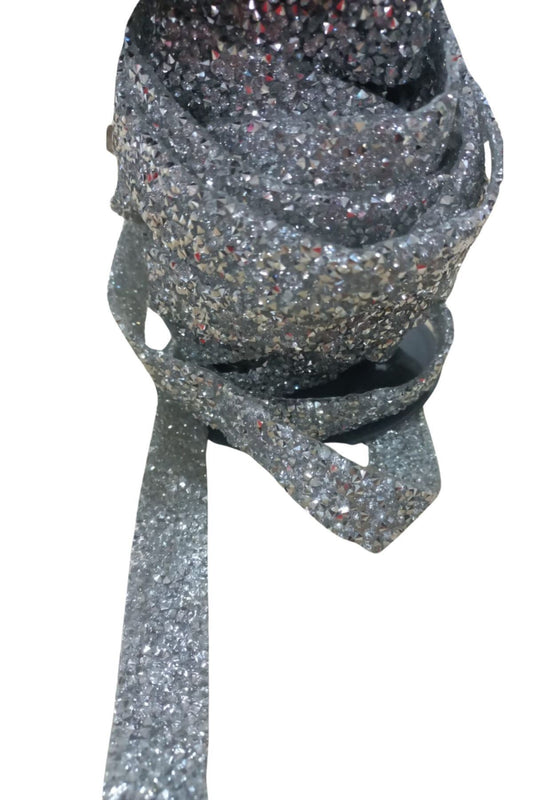 Silikonlu Yapıştırma Taş 1 cm Gümüş 1 Metre - UcuzaGeliyor