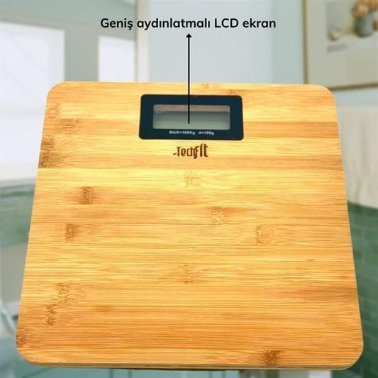 BUFFER® Techfit Bambu Banyo Baskülü Yüksek Hassasiyetli Darbelere Dijital Dayanıklı Terazi Tf 1065 M - UcuzaGeliyor