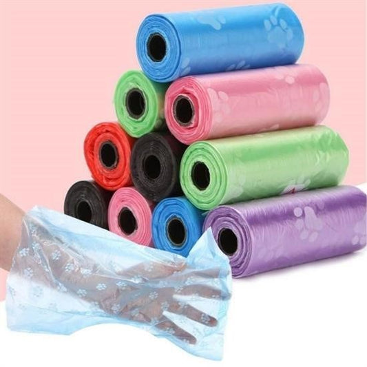 BUFFER® 4lü Evcil Hayvanlar Için Pati Desenli Kedi Köpek Kaka Poşeti Torbası - UcuzaGeliyor