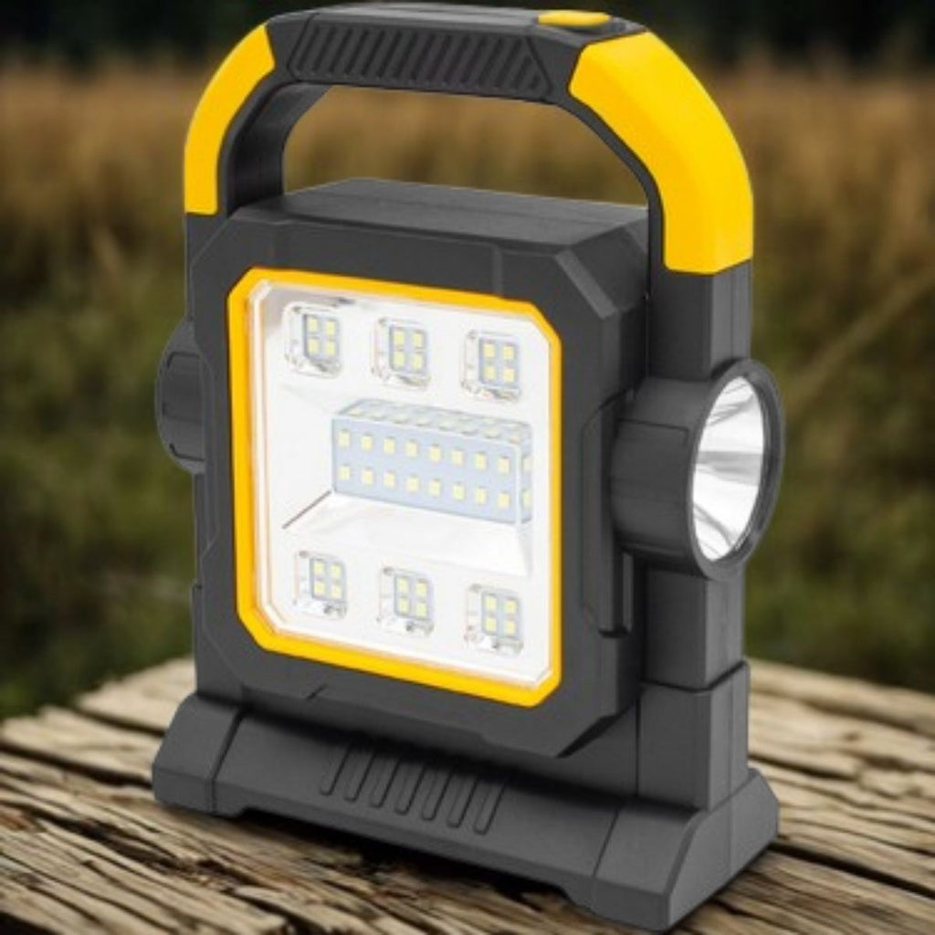 GENEL® HelloCloud Şarjlı Solar LED Çalışma Işığı | USB Çıkışlı Taşınabilir Projektör Lamba