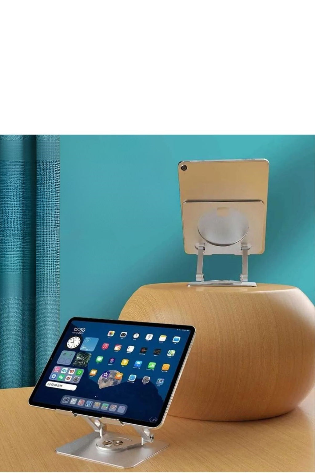 GENEL® 360 Derece Dönebilen Yükseltilmiş Masaüstü Ayarlanabilir  Metal Tablet Standı