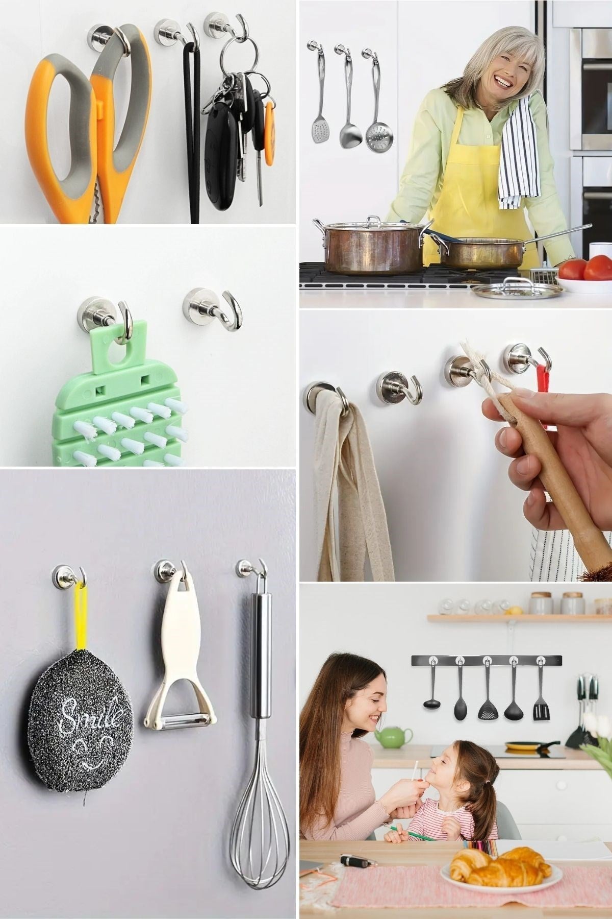 BUFFER® Güçlü Manyetik Mutfak,Banyolar İçin Çok Amaçlı 2'li Magnet Askı