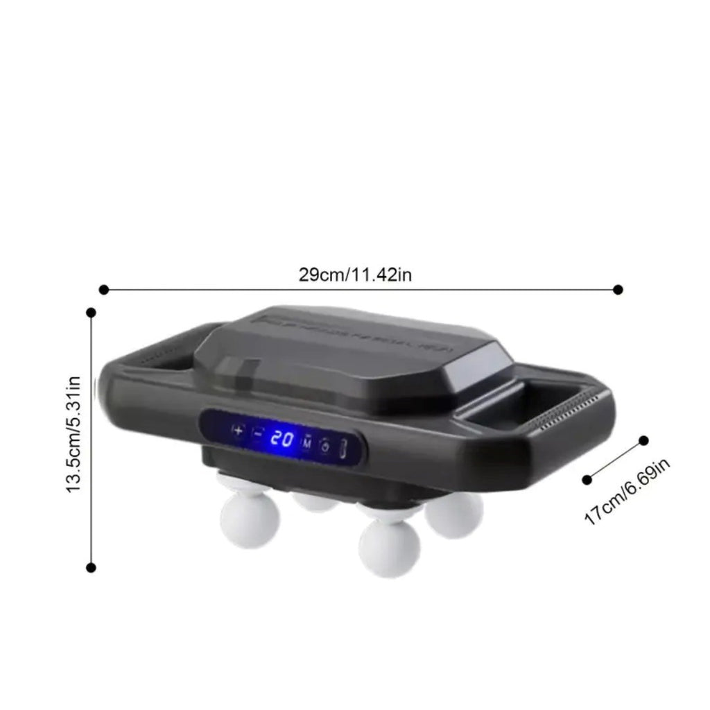 BUFFER®4 Başlıklı Masaj Tabancası - 12W Derin Doku & Kas Ağrısı Giderici, 20 Seviye & 6 Mod - Siyah