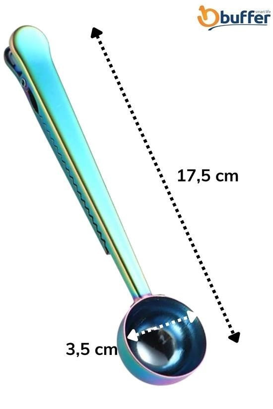 BUFFER® Mandallı Kahve Ölçü Kaşığı Renkli Çok Fonksiyonlu Paslanmaz Çelik Kaşık