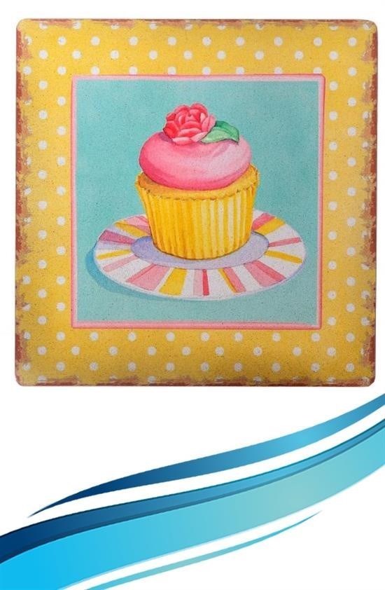 GENEL® Decotown Duvar Panosu 40*40 Cup Cake Muffin Motifli Duvar Süsü
