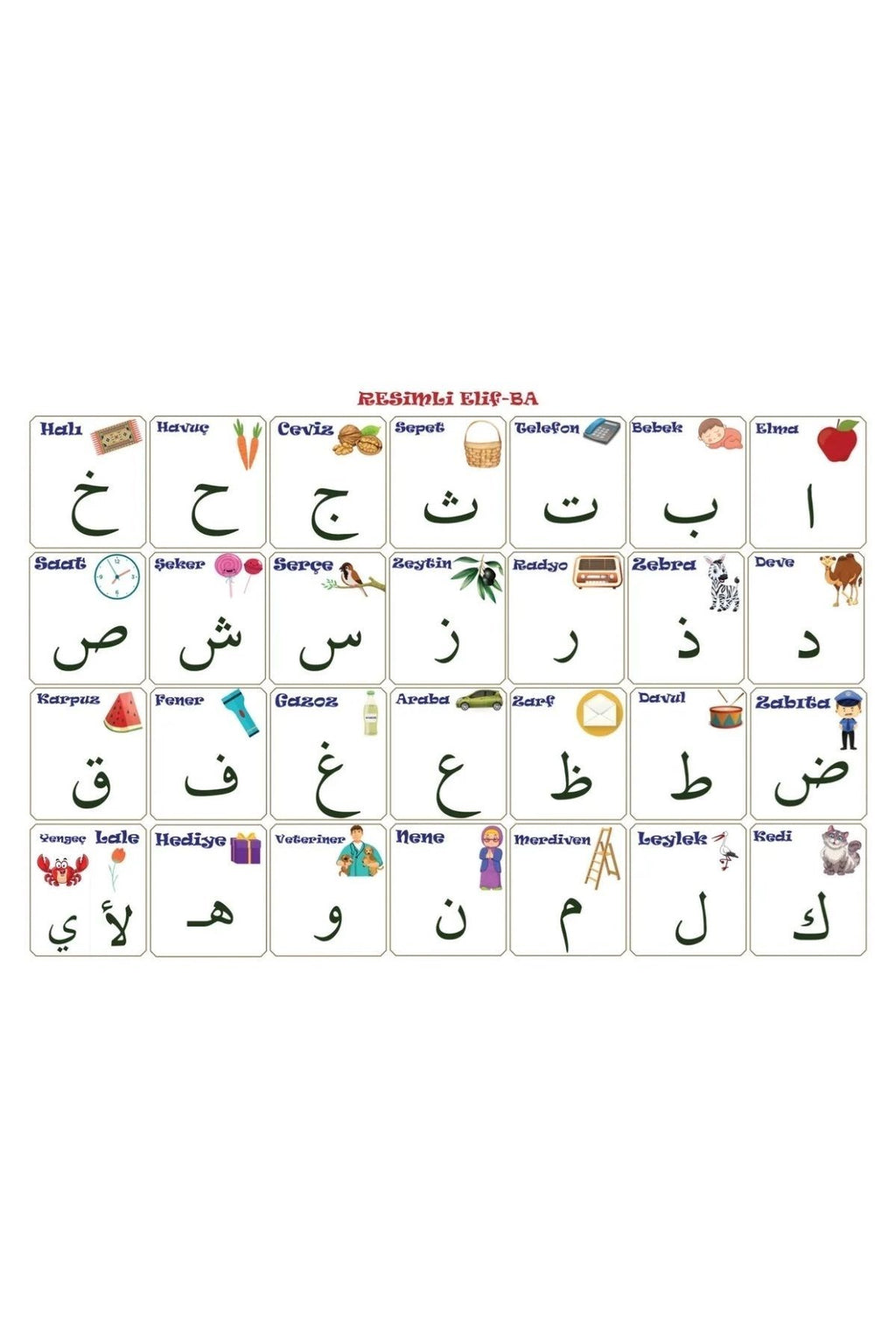 BUFFER® 70x100 cm Statik Kağıt Elif-Ba Öğrenme Tahtası