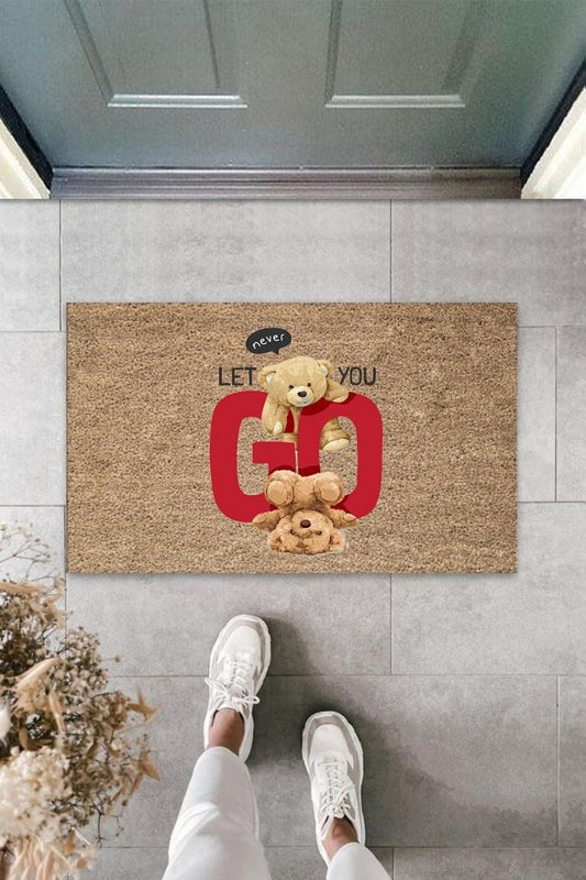 Bej Kapı Önü Paspası Never Let You Go Desen  K-3355 - UcuzaGeliyor