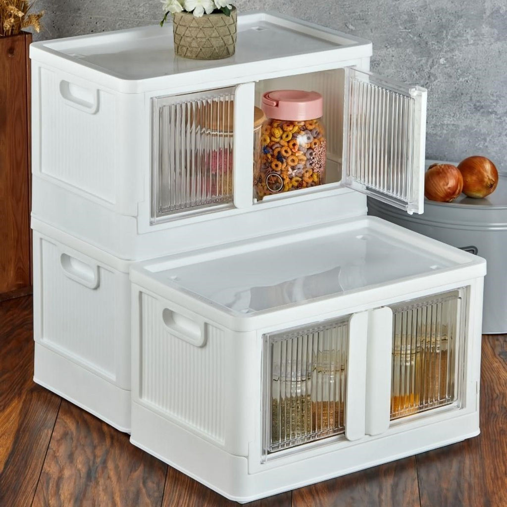 GENEL® Tek Katlı (1 Ünite) Üst Üste Eklenebilir Demonte Mutfak ve Banyo Düzenleyici Raf-Beyaz