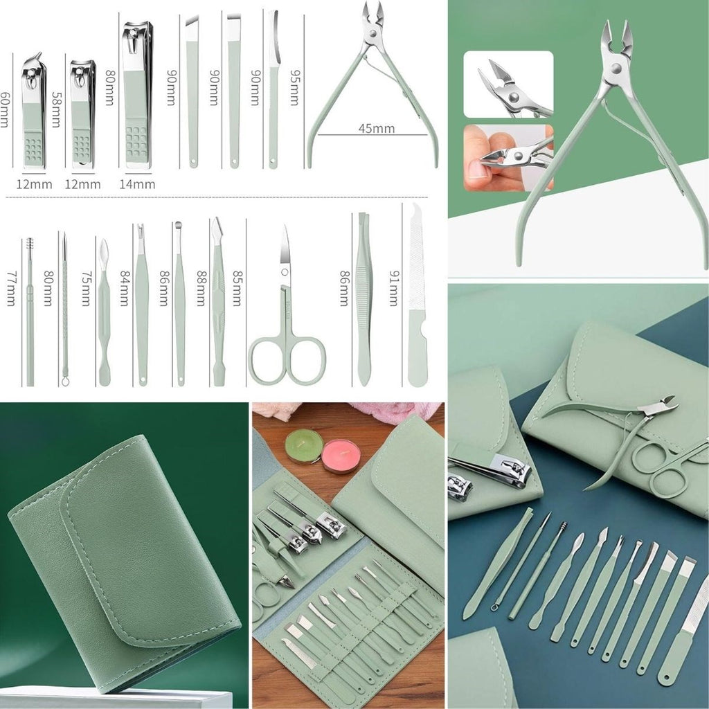 GENEL® Kendiliğininden Çantalı Seyahat Tipi 16 Parça Manikür Pedikür Seti