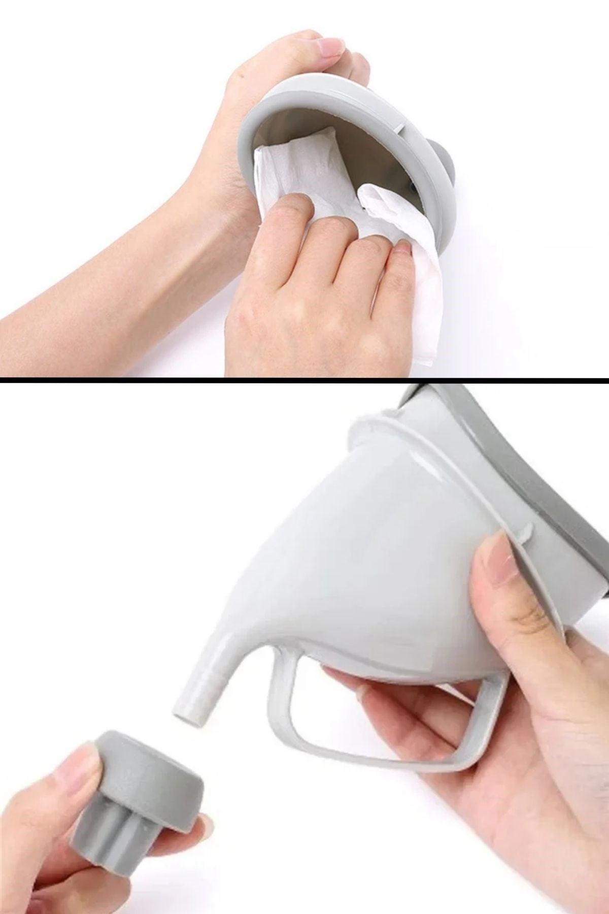 BUFFER® Unisex Taşınabilir Hijjenik Seyahat Tuvalet Aparatı Seyahat Tuvalet Hunisi