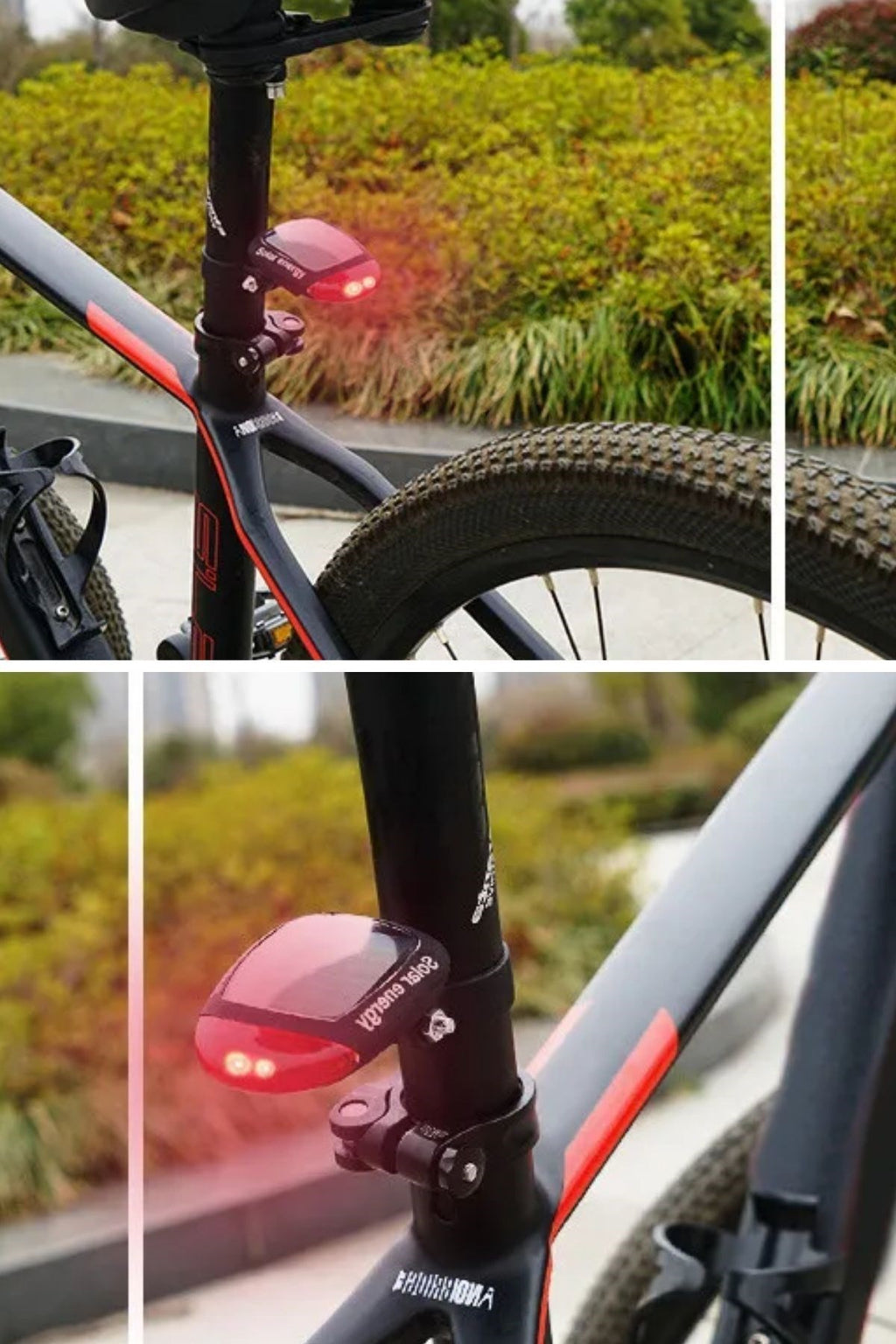 BUFFER® LED Güneş Enerjisi ile Şarj Edilebilir Bisiklet Kuyruk Lambası Solar Bisiklet Lambası