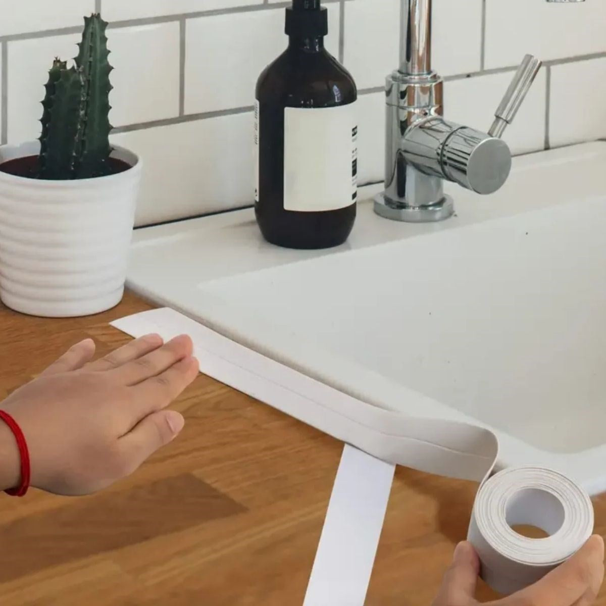 BUFFER®  Su Sızdırmaz Banyo Mutfak Lavabo Küvet İzolasyon Şerit Bant,Lavabo Kenar Bandı 3.2 mt x 38 mm - UcuzaGeliyor