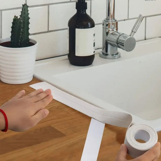BUFFER®  Su Sızdırmaz Banyo Mutfak Lavabo Küvet İzolasyon Şerit Bant,Lavabo Kenar Bandı 3.2 mt x 38 mm - UcuzaGeliyor