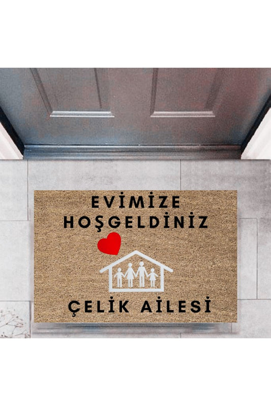 Kapı Önü Paspası Dekoratif Dijital Baskı Evimize Hoşgeldiniz P-2465 - UcuzaGeliyor