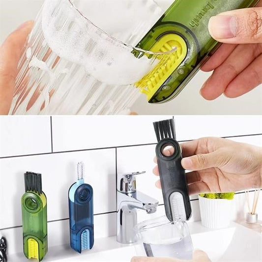 BUFFER®  3 Fonksiyonlu Pratik Şişe Temizleme Fırçası Mutfak Banyo Araç İçin Çok Amaçlı Fırça - UcuzaGeliyor