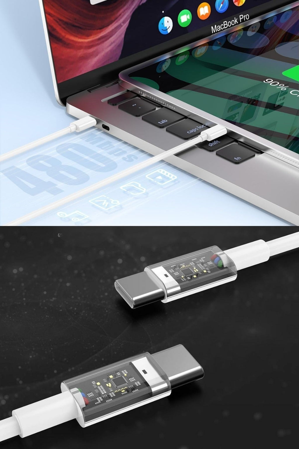 BUFFER® Apple 15/15 Pro Type-C to Type-C Hasır Örgü Hızlı Şarj Kablosu (1m)