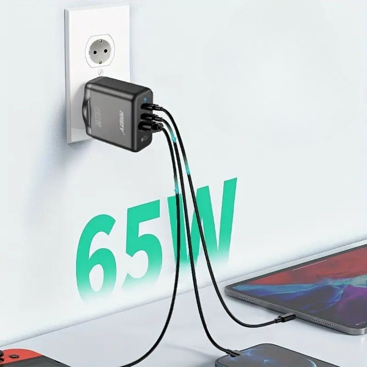 GENEL® 65W Hızlı Şarj Edebilen TYPE C uçlu Şarj Aleti