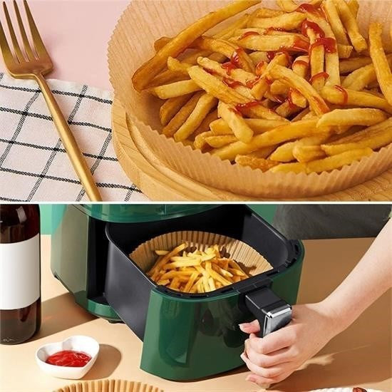 50 Adet Air Fryer Pişirme Kağıdı Tek Kullanımlık Hava Fritöz Yağ Geçirmez Yapışmaz Tabak Model - UcuzaGeliyor