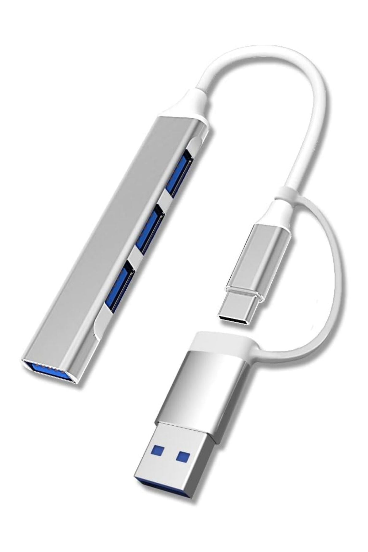 BUFFER® 4 Port'lu Bağlantı İstasyonu Ultra İnce USB Bölücü TYPE-C tipi Çoklu Arayüz Adaptörü Multi Usb Çoklayıcı