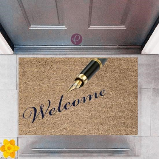 Kapı Önü Paspası Dekoratif Dijital Baskı Welcome P-2458 - UcuzaGeliyor