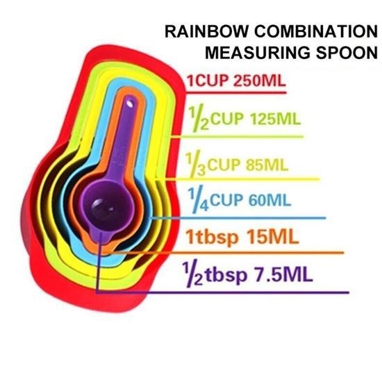 GENEL® Pratik Ölçü Kaşığı Kabı 5li Şeker Baharat Sıvı Ölçer Aparat