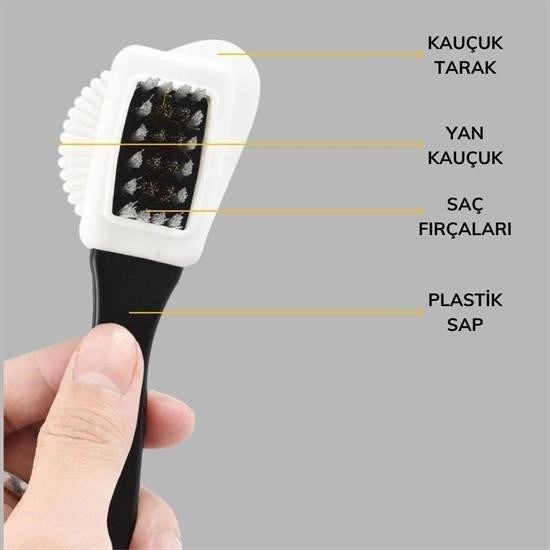 GENEL® Çift Taraflı Pratik Taşınabilir Süet Nubuk Deri Çizme Bot Ayakkabı Temizleme Bakım Fırçası - UcuzaGeliyor
