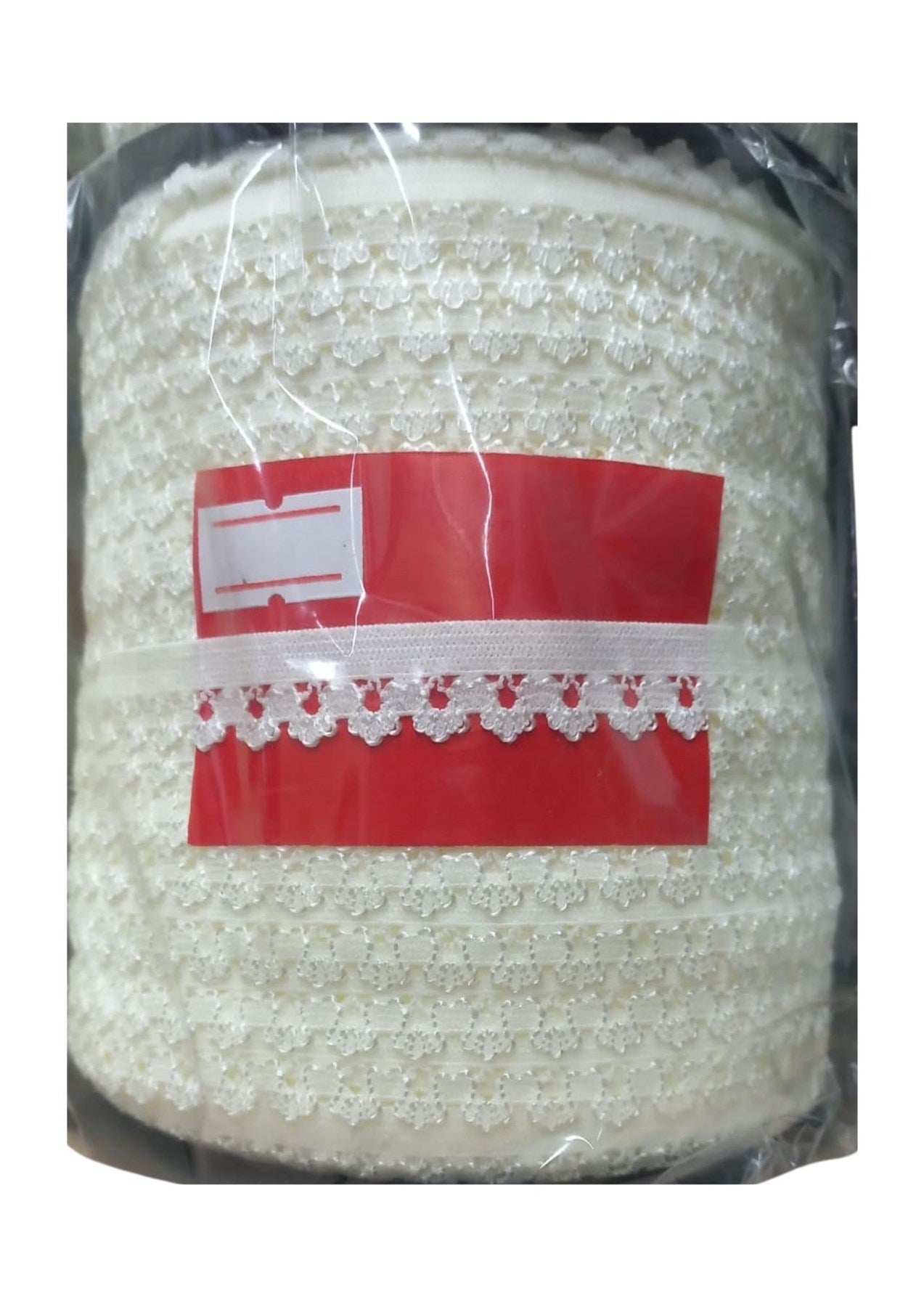 Çamaşır Lastiği Dantelli 1 cm 1 Metre Ekru - UcuzaGeliyor