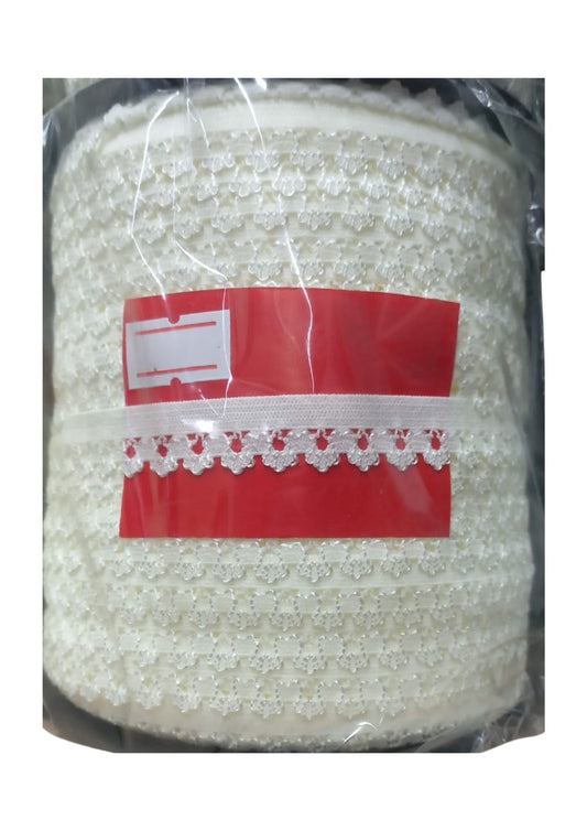 Çamaşır Lastiği Dantelli 1 cm 1 Metre Ekru - UcuzaGeliyor