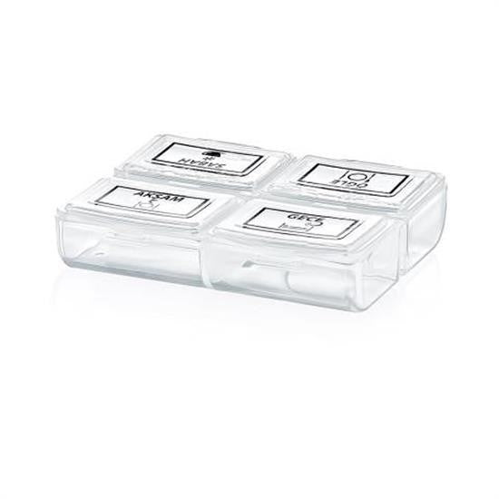 GENEL® 4 Öğün Günlük Hap İlaç Saklama Taşıma Kutusu İlaç Hatırlatıcı