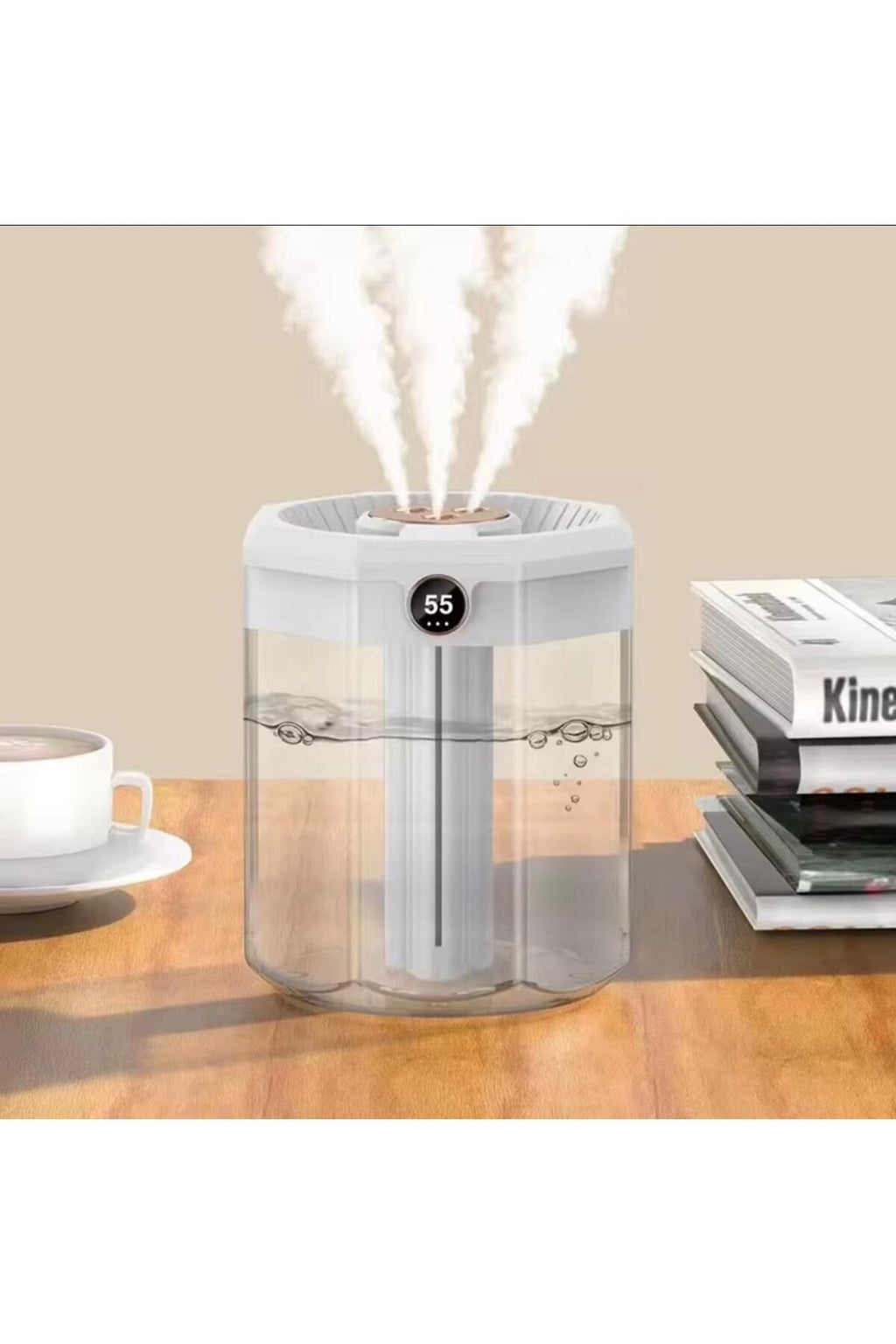 sonx Şeffaf Gövdeli Dijital Ekranlı Ultrasonik Hava Nemlendirici - Yüksek Buhar Gücü ve Sessiz Çalışma