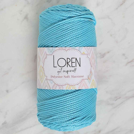 Loren Polyester Soft Macrame Turkuaz El Örgü İpi - LM045 - 34447 - UcuzaGeliyor