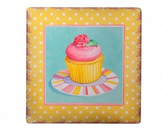 GENEL® Decotown Duvar Panosu 40*40 Cup Cake Muffin Motifli Duvar Süsü