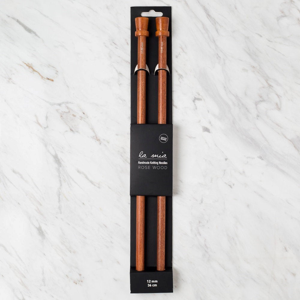 La Mia Rosewood 12 mm 36 cm Ahşap Örgü Şişi