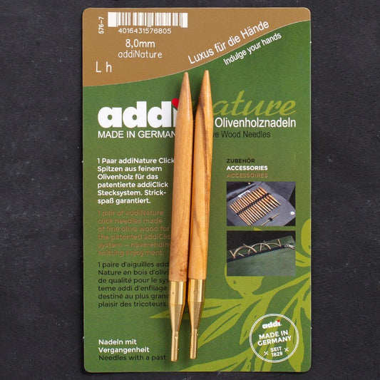 Addi Nature Olive Wood Click 8mm 13cm Misinalı Şiş - UcuzaGeliyor