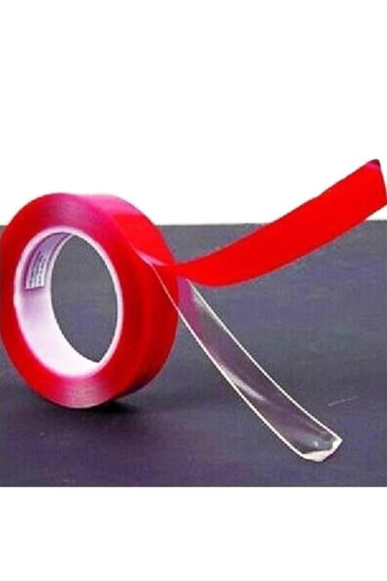 GENEL® 2 Metre Güçlü Yapışkanlı Çift Taraflı Slikon Pratik Şeffaf Bant