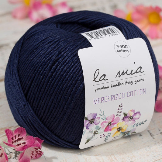 La Mia Mercerized Cotton Koyu Mavi El Örgü İpi - 117 - 33590 - UcuzaGeliyor