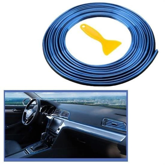 BUFFER® Mavi Araba OtoTrim Dekorasyon Şeridi Kauçuk Elastik Kolay Kurulum 5 metre Şerit Bant - UcuzaGeliyor