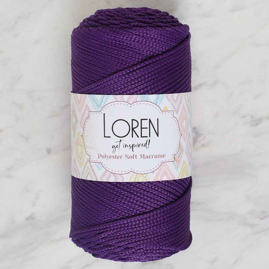 Loren Polyester Soft Macrame Koyu Mor El Örgü İpi - LM037 - 34442 - UcuzaGeliyor